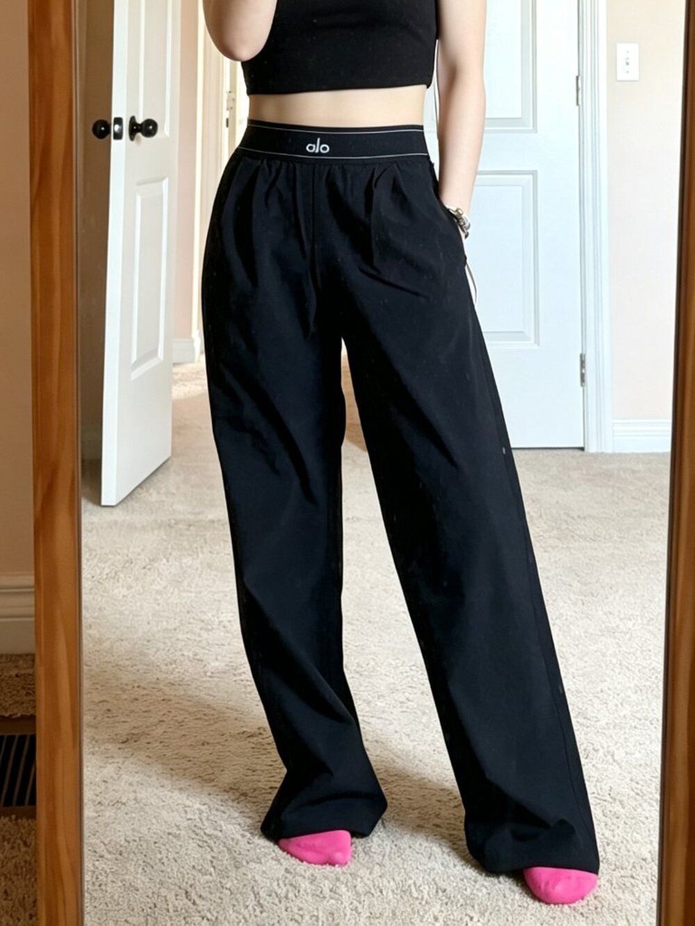 ALO Yoga Suit Up Trouser Black NWT Regular 30" Inseam🖤